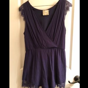 Blue lace romper